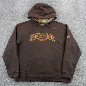 Y2K‎ Scent-Lok Advisory Team Hoodie Mens XL Brown Camo Lined Hood Pullover